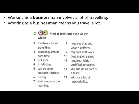 Working as a businessman involves a lot of travelling. Working as
