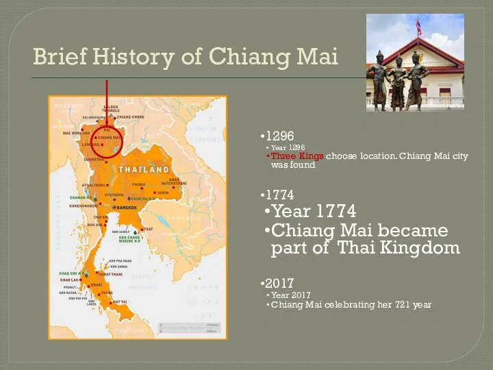 Brief History of Chiang Mai 1296 Year 1296 Three Kings choose
