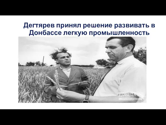 Дегтярев принял решение развивать в Донбассе легкую промышленность