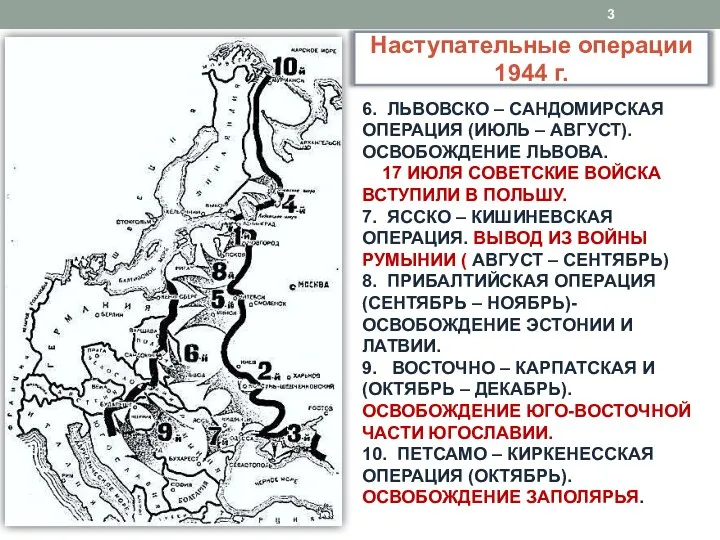 Наступательные операции 1944 г. 6. ЛЬВОВСКО – САНДОМИРСКАЯ ОПЕРАЦИЯ (ИЮЛЬ –