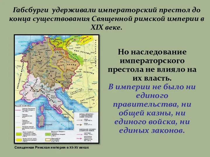 Габсбурги удерживали императорский престол до конца существования Священной римской империи в