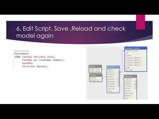 6. Edit Script, Save ,Reload and check model again