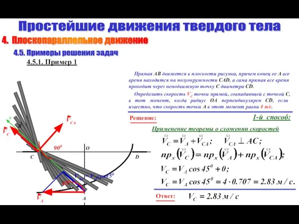 Простейшие движения твердого тела 4.5. Примеры решения задач 4.5.1. Пример 1