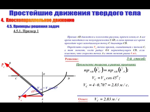 Простейшие движения твердого тела 4.5. Примеры решения задач 4.5.1. Пример 1