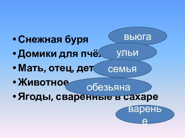 Снежная буря Домики для пчёл Мать, отец, дети Животное Ягоды, сваренные