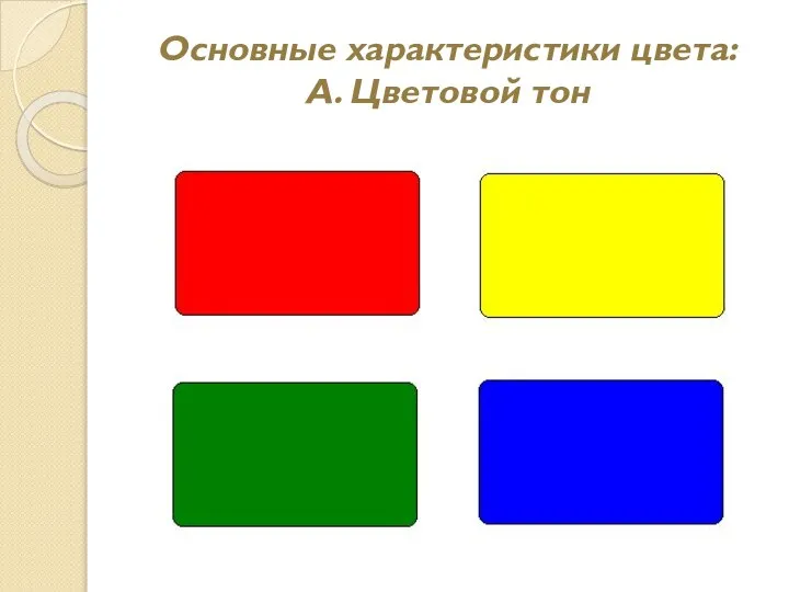 Основные характеристики цвета: А. Цветовой тон