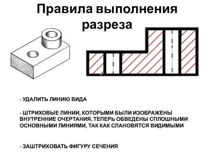 - УДАЛИТЬ ЛИНИЮ ВИДА - ШТРИХОВЫЕ ЛИНИИ, КОТОРЫМИ БЫЛИ ИЗОБРАЖЕНЫ ВНУТРЕННИЕ