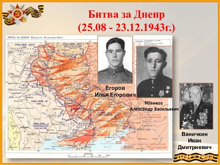 Битва за Днепр (25.08 - 23.12.1943г.) Егоров Илья Егорович Ваничкин Иван Дмитриевич