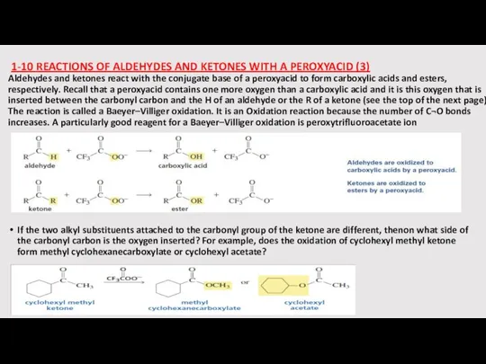 1-10 REACTIONS OF ALDEHYDES AND KETONES WITH A PEROXYACID (3) Aldehydes