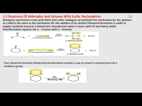1-5 Reactions Of Aldehydes And Ketones With Sulfur Nucleophiles (3) Aldehydes