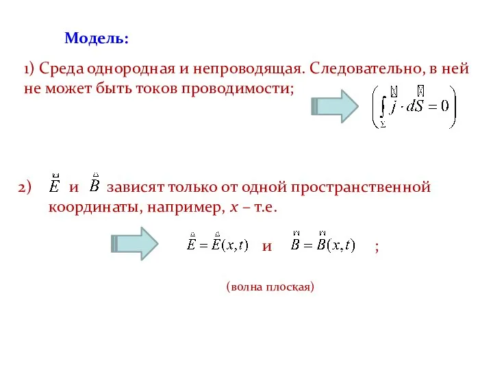 1) Среда однородная и непроводящая. Следовательно, в ней не может быть