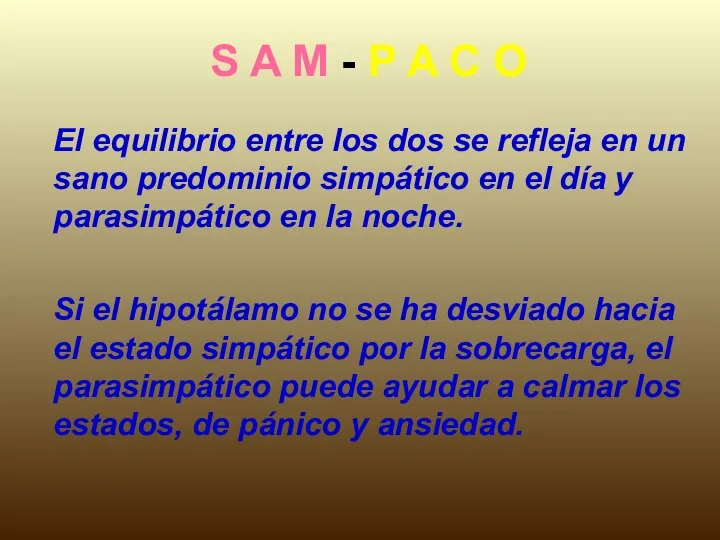 S A M - P A C O El equilibrio entre