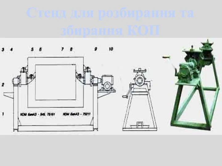 Стенд для розбирання та збирання КОП