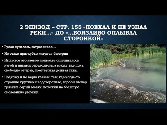 2 ЭПИЗОД – СТР. 155 «ПОЕХАЛ И НЕ УЗНАЛ РЕКИ…» ДО