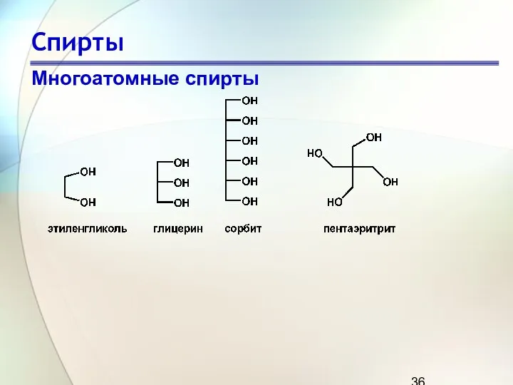 Спирты Многоатомные спирты