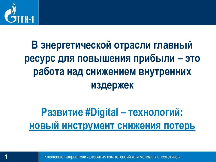 В энергетической отрасли главный ресурс для повышения прибыли – это работа