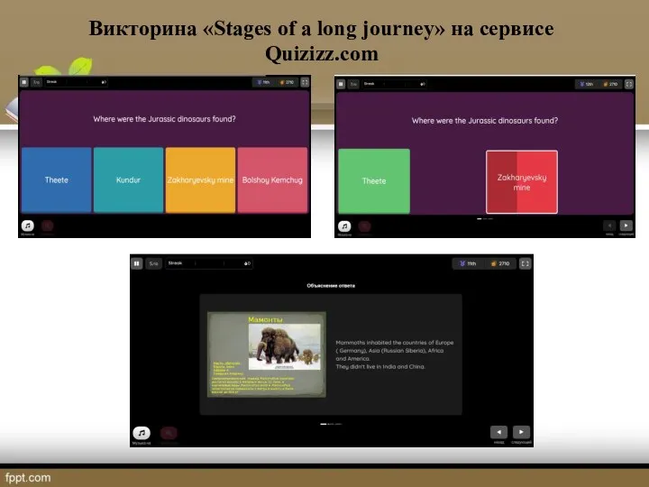 Викторина «Stages of a long journey» на сервисе Quizizz.com