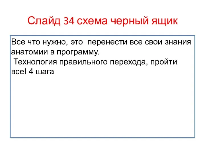 Слайд 34 схема черный ящик Все что нужно, это перенести все