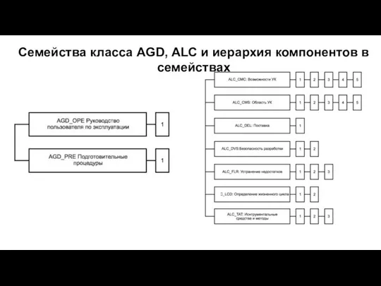 Семейства класса AGD, ALC и иерархия компонентов в семействах