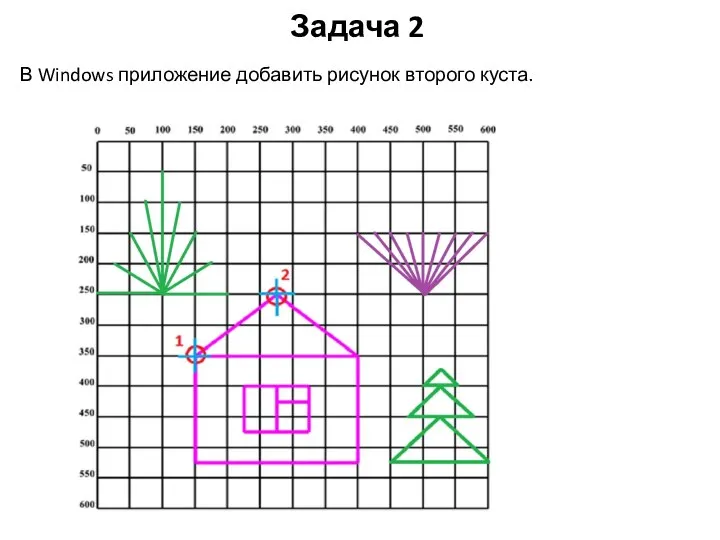 Задача 2 В Windows приложение добавить рисунок второго куста.