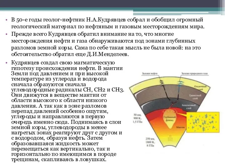 В 50-е годы геолог-нефтник Н.А.Кудрявцев собрал и обобщил огромный геологический материал
