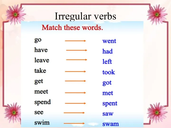 Irregular verbs