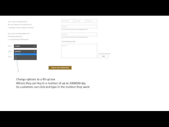 Change options to a fill up box Where they can key