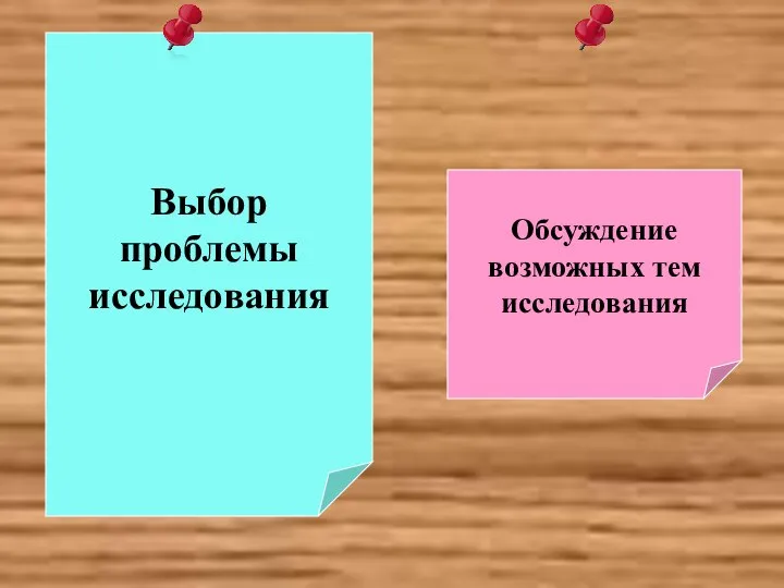 Обсуждение возможных тем исследования Выбор проблемы исследования