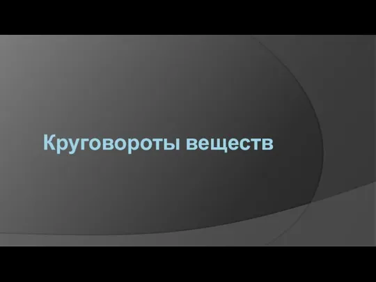 Круговороты веществ