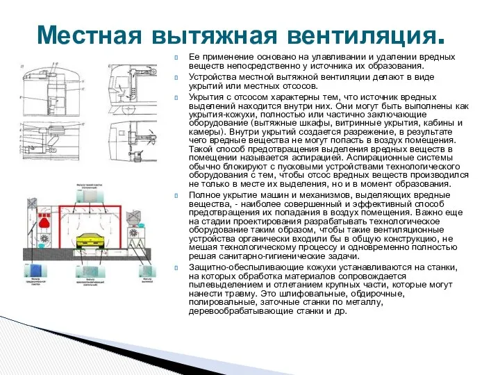 Ее применение основано на улавливании и удалении вредных веществ непосредственно у