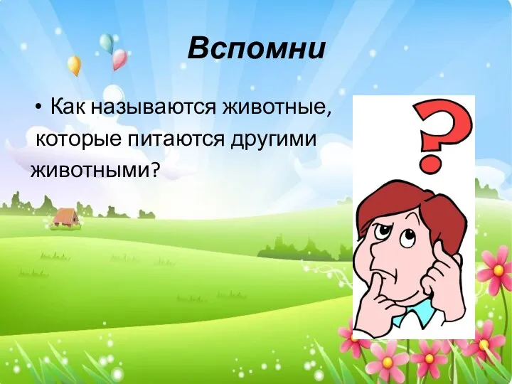 Вспомни Как называются животные, которые питаются другими животными?