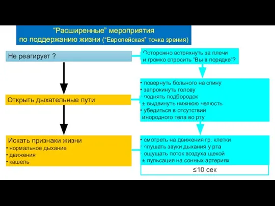 “Расширенные” мероприятия по поддержанию жизни (“Eвропейская” точка зрения) Искать признаки жизни