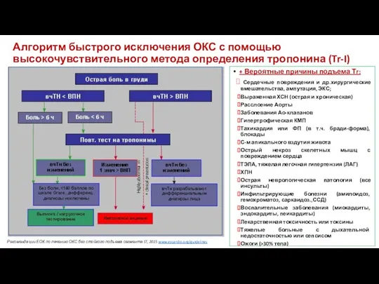 Алгоритм быстрого исключения ОКС с помощью высокочувствительного метода определения тропонина (Tr-I)