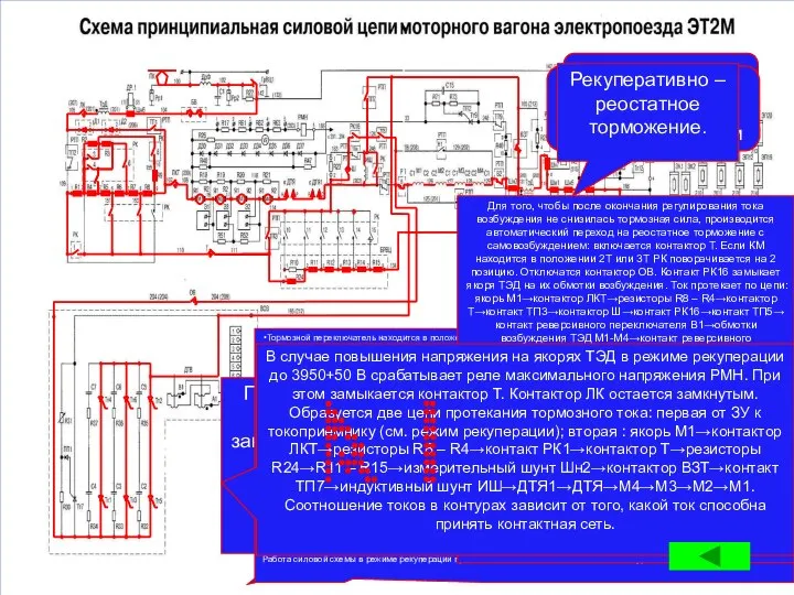 Рекуперативное торможение. Реостатное торможение с самовозбуждением При достижении током возбуждения уровня