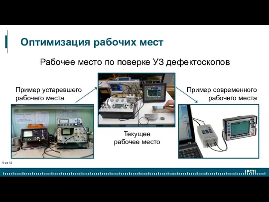 Оптимизация рабочих мест из 12 Рабочее место по поверке УЗ дефектоскопов