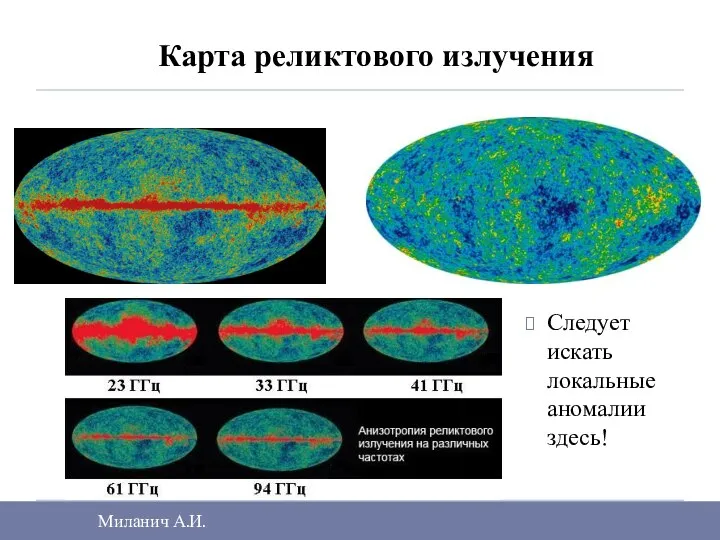 Карта реликтового излучения Миланич А.И. Следует искать локальные аномалии здесь!