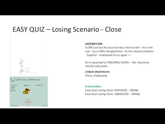 EASY QUIZ – Losing Scenario - Close DESCRIPTION SLOW just lost