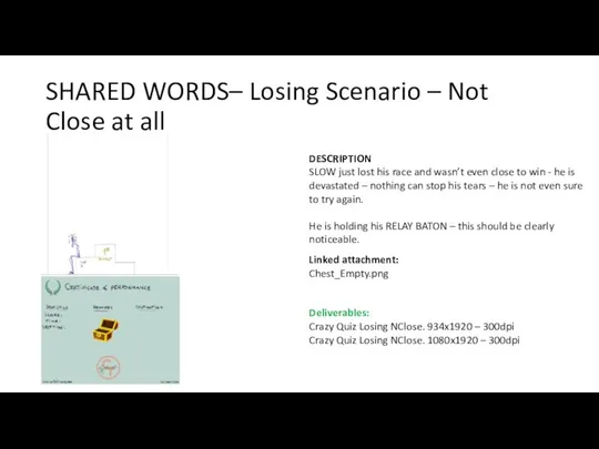 SHARED WORDS– Losing Scenario – Not Close at all DESCRIPTION SLOW