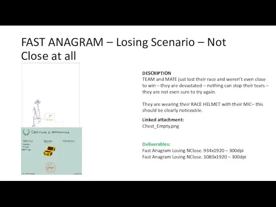 FAST ANAGRAM – Losing Scenario – Not Close at all DESCRIPTION