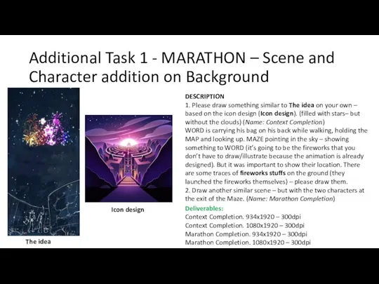 Additional Task 1 - MARATHON – Scene and Character addition on