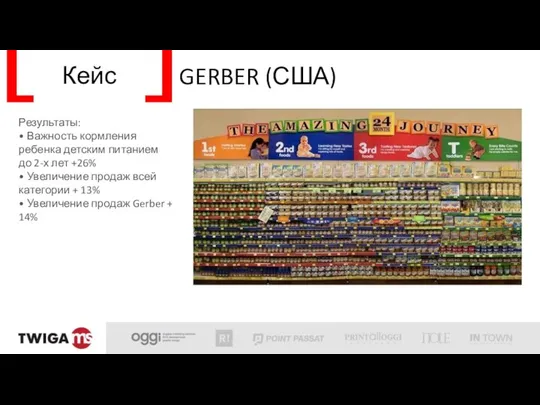 Кейс GERBER (США) Результаты: • Важность кормления ребенка детским питанием до