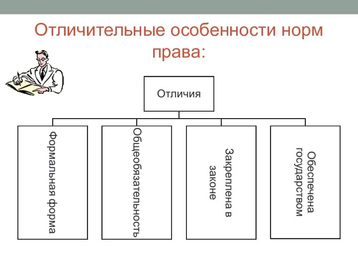 Отличительные особенности норм права: