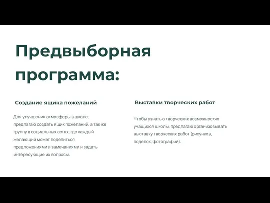 Предвыборная программа: