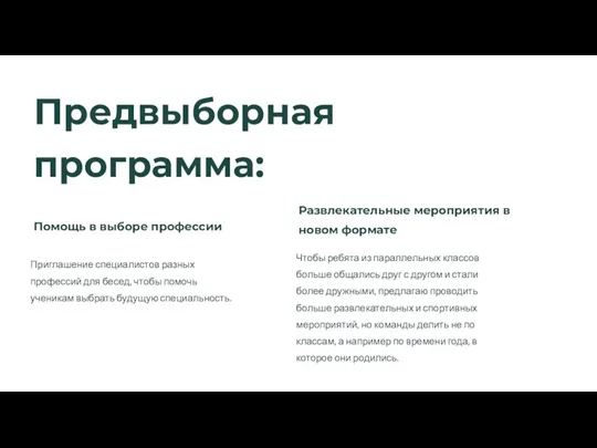 Предвыборная программа: