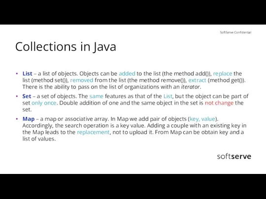 Collections in Java List – a list of objects. Objects can