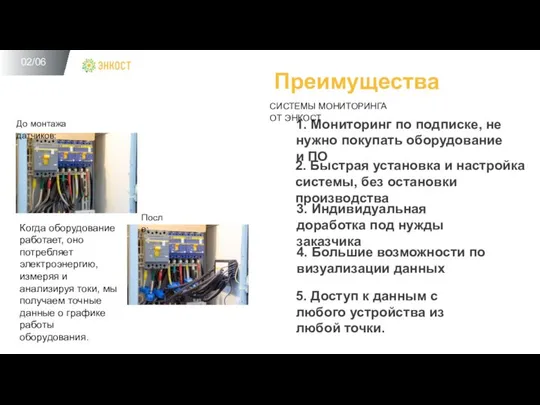 1. Мониторинг по подписке, не нужно покупать оборудование и ПО 2.