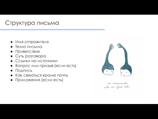 Имя отправителя Тема письма Приветствие Суть разговора Ссылки на источники Вопрос