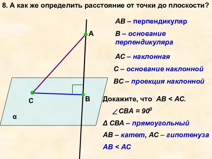 А В С α 8. А как же определить расстояние от