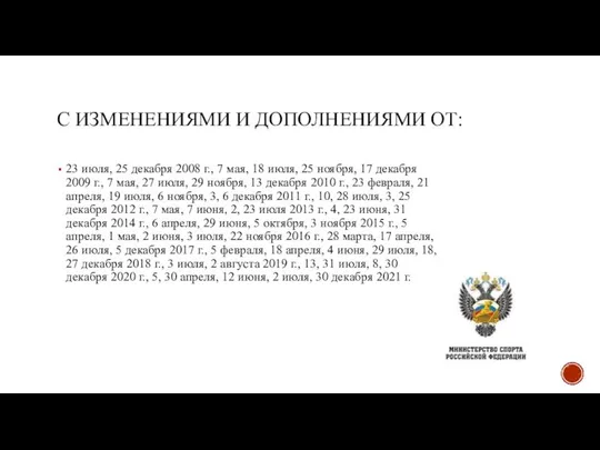 С ИЗМЕНЕНИЯМИ И ДОПОЛНЕНИЯМИ ОТ: 23 июля, 25 декабря 2008 г.,