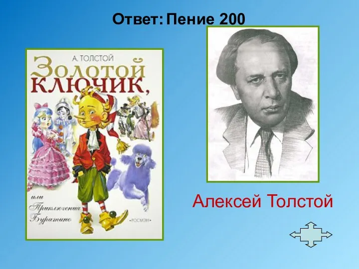 Ответ: Пение 200 Алексей Толстой